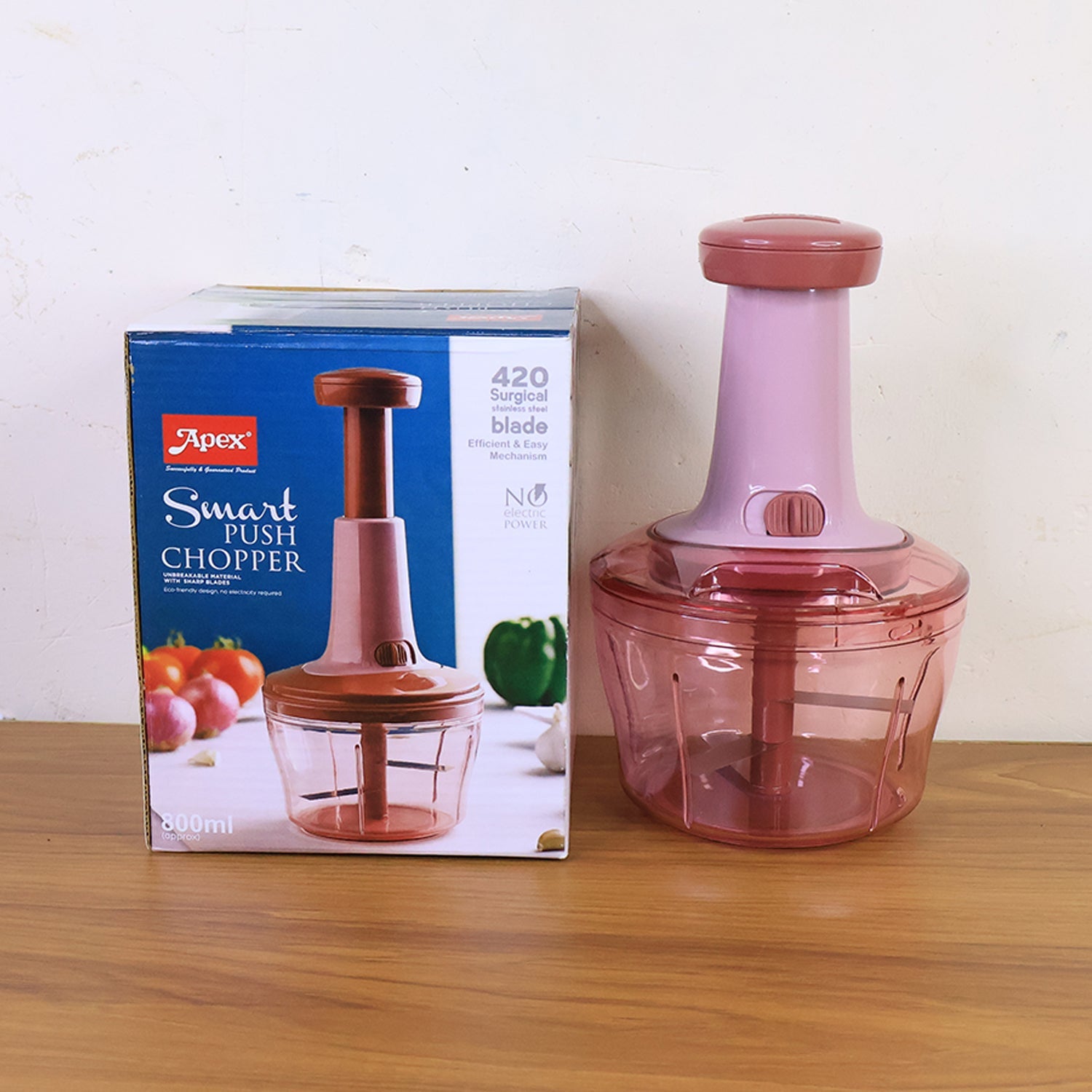 Apex Smart Manual Vegetable & Fruit Chopper with 800 ML Capacity Apex Smart Manual Vegetable & Fruit Chopper with 800 ML Capacity